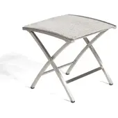 Natur24 Paragon Fußhocker Edelstahl Silbergrau