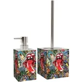 Sanilo Badezimmer Set, Seifenspender und WC Bürste Graffiti
