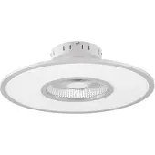 LINDBY LED-Deckenventilator Romea, rund, DC, leise, 60 cm Romea , dimmbar, alu / grau / zink, für Wohn- / Esszimmer, Kunststoff, Modern