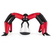 Costway Aufblasbare Halloween-Spinne mit Rotierendem LED-Lichter