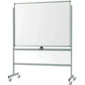 Costway Doppelseitiges Mobiles Whiteboard mit Rädern Grün 120 x 90 cm