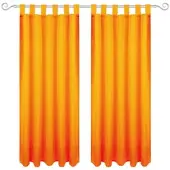 Bestgoodies Dekoschal Ellen Schlaufen Blickdicht 2er Pack 140 cm x 145 cm Hellorange