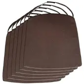 Amago home Stuhlkissen Sitzkissen 42x44cm Stuhlauflage braun Wildlederoptik Kissen mit Klettverschluß : SET 6 Stück