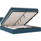 vidaXL Ottoman-Bett mit Matratzen & LED Dunkelblau 200x200 cm Samt