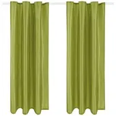 Arsvita 2er Pack Gardine Blickdicht Alessia mit Universalband 140x145cm grün