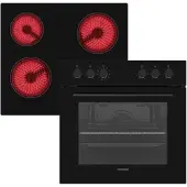 Telefunken Einbauherd-Set Backofen mit Grill und Umluft 65 Liter Vap-Clean ECH65A-B2