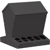 vidaXL Hühnerfütterer Schwarz 40 x 40 x 45 cm Kaltgewalzter Stahl