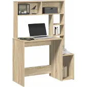 vidaXL Schreibtisch mit Regal Sonoma-Eiche 100x45x140 cm Holzwerkstoff