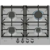 NEFF T26CIP8N0, Schwarz, Edelstahl, Integriert, 60 cm, Gaskochfeld, Edelstahl, 4 Zone(n)