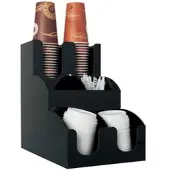 Papstar Spender-System für Coffee ToGo Becher Deckel Rührstäbchen und Zubehör schwarz