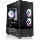 Thermaltake Versa H16 TG ARGB, Micro Tower, PC, Schwarz, micro ATX, Mini-ITX, SPCC, Gehärtetes Glas, Multi