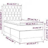 vidaXL Boxspringbett mit Matratze Dunkelgrün 80x200 cm Samt