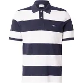 Gant Poloshirt "Poloshirt BLOCK STRIPE POLO", Herren, Gr. M, blau (blau (evening blau)), Obermaterial: 100% Baumwolle CO., Shirts Poloshirt