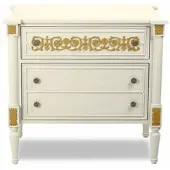 Casa Padrino Luxus Barock Nachtkommode Elfenbein / Gold - Barockstil Schlafzimmer Möbel