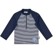 Sterntaler Badeshirt langarm mit UV-Schutz Ringel Hai, blau | natur, 110