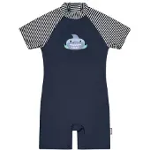 Sterntaler Schwimmanzug mit UV-Schutz kurz Ringel Hai, blau | natur, 110