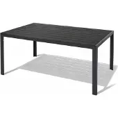 Mojawo Gartentisch Esstisch Aluminium anthrazit / schwarz L150xB90xH74cm