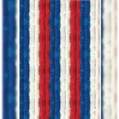 Arsvita Flauschvorhang Flauschgardine Vorhang 140 cm x 220 cm Unistreifen Rot Weiß Blau