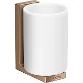 Hansgrohe AXOR Universal Rectangular Zahnputzbecher, Metall, Glas weiss, 42604