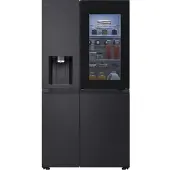 LG InstaView GSXE91EVAD, Freistehend, Amerikanische Tür, Schwarz, 3 Tür(en), Essence Black Steel, Berührung