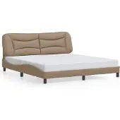 vidaXL Bettgestell mit Kopfteil Cappuccino-Braun 180x200 cm Kunstleder