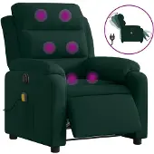 vidaXL Massagesessel Elektrisch Dunkelgrün Samt