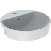 Geberit Halb-Einbauwaschtisch VariForm d 50, m Hahnl., mit Überlauf, rund, weiß