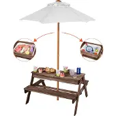 Vevor Picknicktisch mit abnehmbarem Sonnenschirm &amp; 2 Bänken