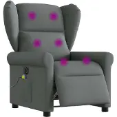 vidaXL Massagesessel Elektrisch Dunkelgrau Stoff