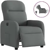 vidaXL Relaxsessel Elektrisch Dunkelgrau Stoff