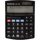 MAUL Tischrechner MTL 700. Art der Hilfsenergie: Solar und Batterie (LR1130). 103 mm x 26 mm, schwarz