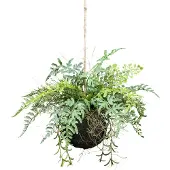 Creativ Green Kunstranke "Mix-Farn-Hängekugel" auf künstlichem Moosballen