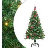 vidaXL Künstlicher Weihnachtsbaum mit 150 LEDs mit Ständer Grün 120 cm
