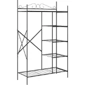 vidaXL Offener Kleiderschrank Schwarz 104,5 x 45 x 172 cm Stahl