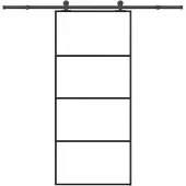 vidaXL Schiebetür mit Beschlag 90x205 cm ESG-Glas & Aluminium