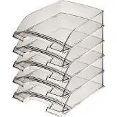 Leitz Ablagekorb Standard 5226, Kunststoff, 5 Stück, transparent grau