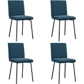 vidaXL Esszimmerstühle 4 Stk. Blau Samt