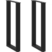 vidaXL Konsolentischbeine U-Form 2 Stk. Schwarz 28x(72-73) cm Stahl
