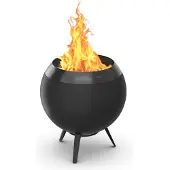 Höfats MOON 45 Feuerkorb mit niedrigem Fuss all black