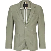 BOSS Fein gemustertes Slim-Fit Sakko aus Leinen-Mix Grösse 56