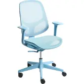 Beliani Bürostuhl Hellblau Netzstoff Atmungsaktiv Drehbar Höhenverstellbar mit Armlehnen Modernes Design Computer Drehstuhl für Homeoffice Büro