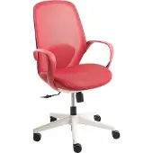 Beliani Bürostuhl Rot Netzstoff Atmungsaktiv Drehbar Höhenverstellbar mit Armlehnen Wippfunktion Moderner Computer Drehstuhl für Homeoffice Büro