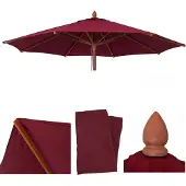 Mendler Ersatz-Bezug für Gastronomie Holz-Sonnenschirm MCW-C57b, Sonnenschirmbezug, rund Ø3m Polyester bordeaux