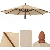 Mendler Ersatz-Bezug für Gastronomie Holz-Sonnenschirm MCW-C57b, Sonnenschirmbezug, rund Ø3m Polyester creme