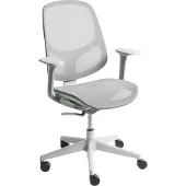 Beliani Bürostuhl Grau Netzstoff Atmungsaktiv Drehbar Höhenverstellbar mit Armlehnen Modernes Design Computer Drehstuhl für Homeoffice Büro
