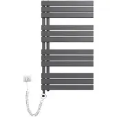 Emke Elektrischer Handtuchwärmer mit Heizstab und Timer, Weiss 1041x600mm 600W