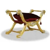 Casa Padrino Barock Sitzhocker Gold Rot Silber - Luxus Kreuzhocker