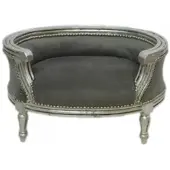Casa Padrino Barock Hunde & Katzen Sofa Grau /Silber Hundebett & Katzenbett