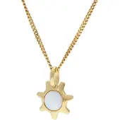Trendor 21562 Damen-Kette mit Anhänger Silber Vergoldet mit synthetischem Opal