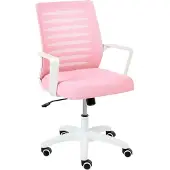 Beliani Bürostuhl Rosa aus Mesh Drehbar Neigbar Höhenverstellbar für Homeoffice Heimbüro Schreibtischstuhl Drehstuhl